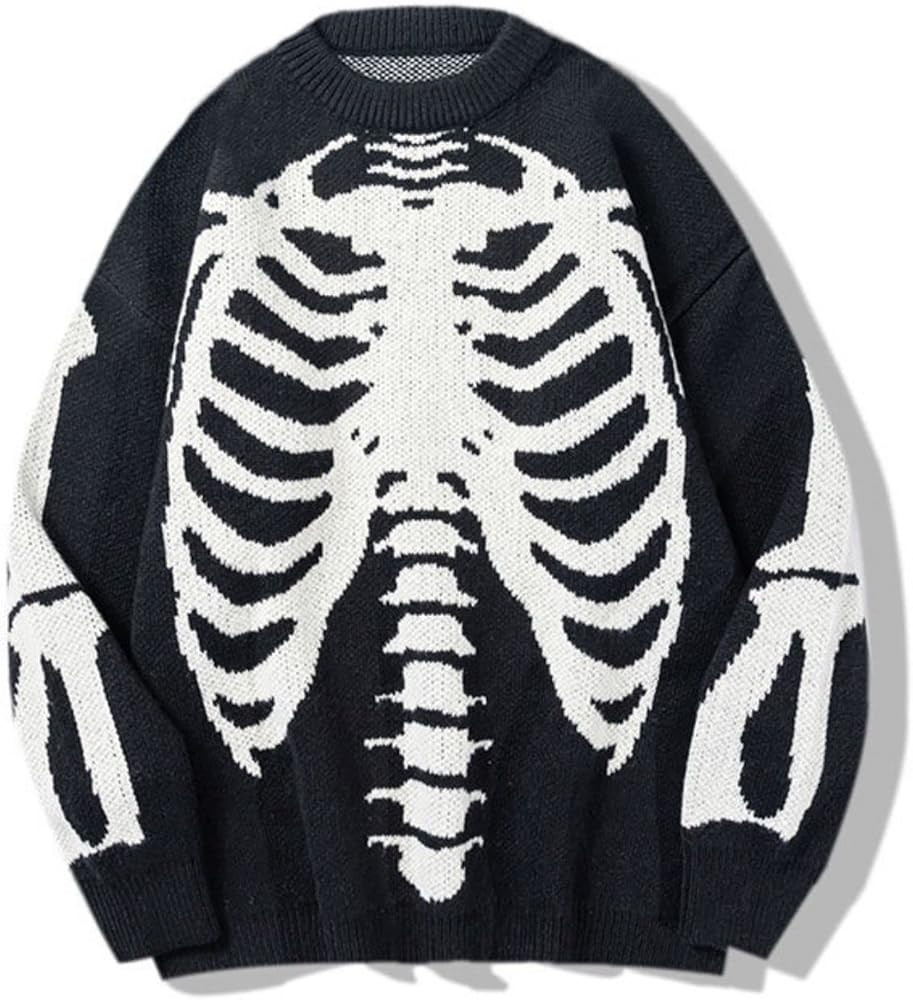 Aelfric Eden Skeleton Sweater Crew Neck Vintage Oversized Long Sleeve Y2k Pullover Skull Hallowee... | Amazon (US)