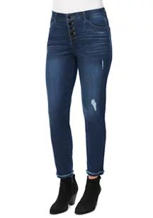 Women's Absol High Rise Fray Cuff Ankle Jeans | Belk