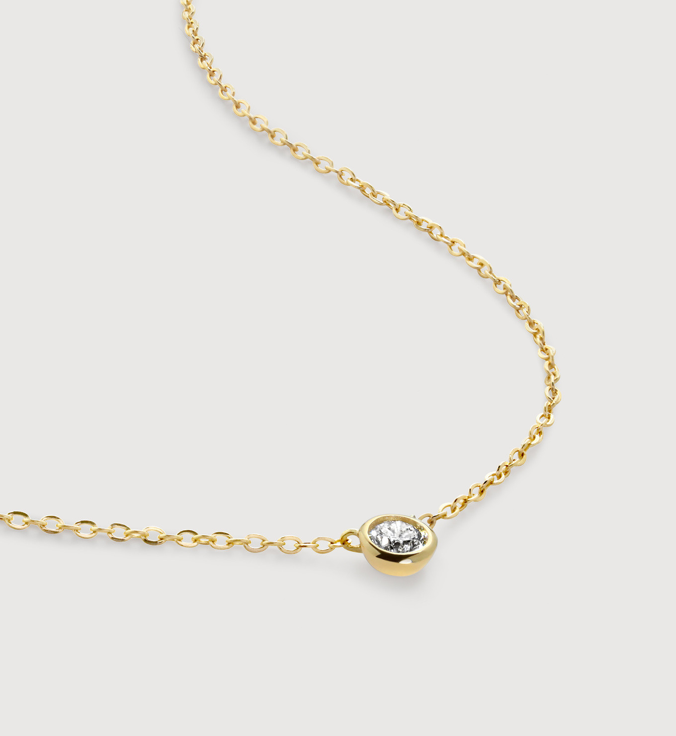 Lab Grown Diamond Mini Necklace Adjustable 41-46cm/16-18' | Monica Vinader (Global)