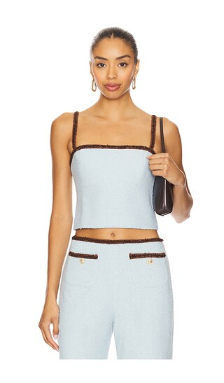 x REVOLVE Windsor Top in Baby Blue & Chocolate Brown | Revolve Clothing (Global)