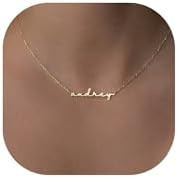 DayOfShe Custom Tiny Name Necklaces for Wedding Bridesmaid Gifts Best Friend Birthday Gifts, 18K ... | Amazon (US)