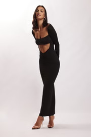 Ashleigh Cut Out Bandeau Maxi Dress - Black | MESHKI US