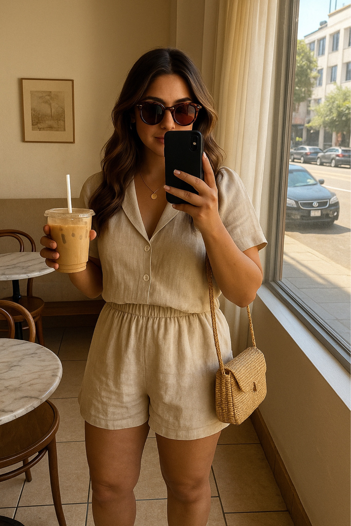 Café Core on Repeat ☕
Linen, latte, and a look that speaks fluent espresso girl 🧋
This neutral romper is giving petite comfort meets street café chic. Styled with a raffia bag and iced coffee (mandatory).
📌 Linked every piece below — flattering fit for curvy & petite girls 156cm / 70kg approved.
→ Tap to shop 🤎 #LTKcurves #LTKsummer #LTKpetite #cafecore

#LTKplussize #LTKSeasonal #LTKU