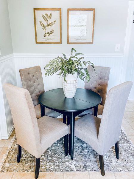 This simple round black dining table works well with several different styles of dining chairs - use a tufted parsons chair for a more transitional look!
.
.
.
Round Black Dining Table
Wooden Dining Table 
Small Dining Table
Upholstered Dining Chair
Tufted Parsons Chair
Tan Dining Chair 
Modern
Transitional 
Simple
Sleek
Under $150

#LTKbeauty #LTKstyletip #LTKhome