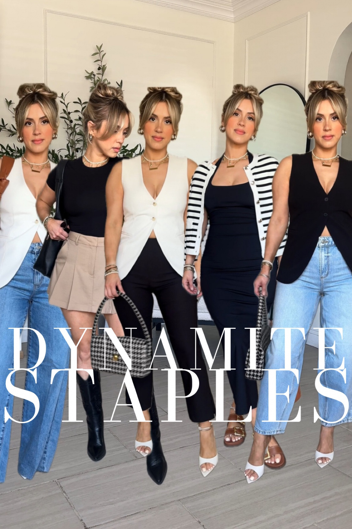 @dynamiteclothing closet staples 🙌🏼 #ad

✔️small in capri pants + pencil dress 
✔️XS in vests 
✔️size 29 in barrel jeans 
✔️size 28 in wide leg jeans 
✔️size 4 in skort 
✔️XS in cardigan 

#LTKFindsUnder100 #LTKU #LTKStyleTip