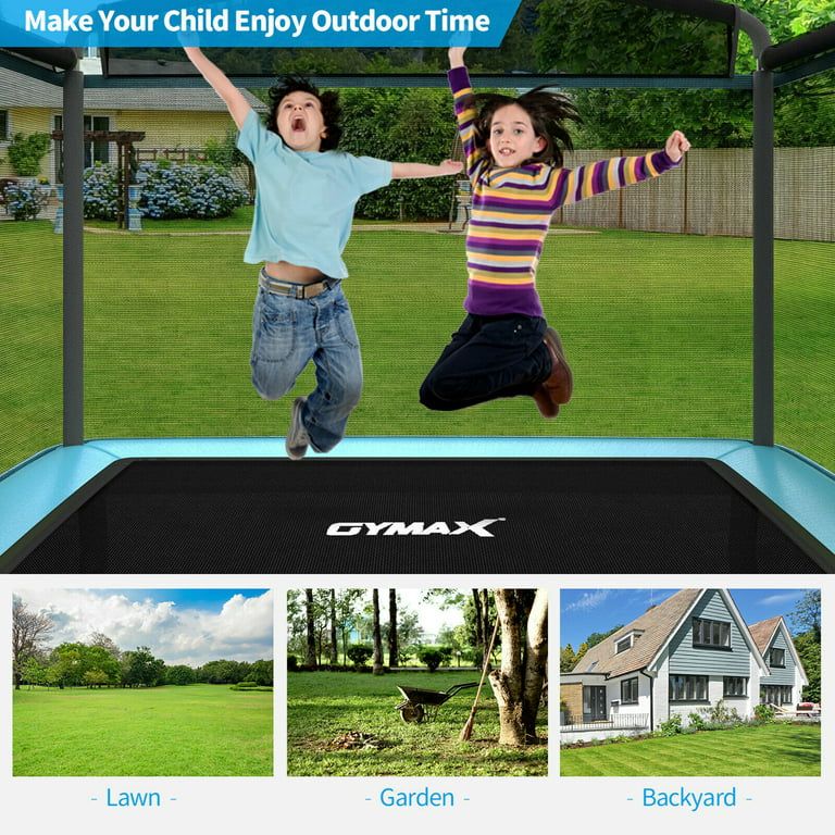 Gymax 6FT Recreational Kids Trampoline W/Swing Safety Enclosure Indoor/Outdoor Blue | Walmart (US)