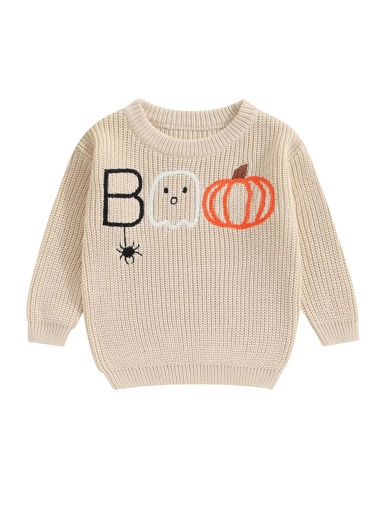 Bagilaanoe Toddler Baby Girl Boys Halloween Sweater Long Sleeve Embroidery Pullover 3M 6M 9M 12M ... | Walmart (US)