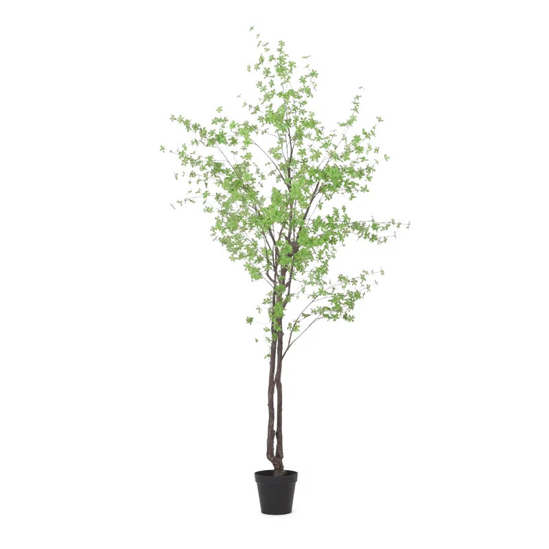 118'' Faux Eucalyptus Tree in Planter | Wayfair North America