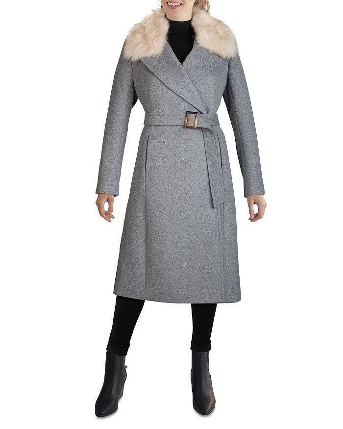Faux Fur Collar Mid Length Coat | Bloomingdale's (US)