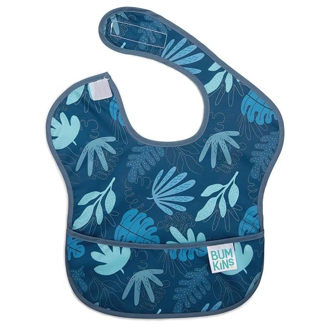 Bumkins SuperBib, Baby Bib, Waterproof, Washable, Stain and Odor Resistant, 6-24 Months, Blue Tro... | Amazon (US)