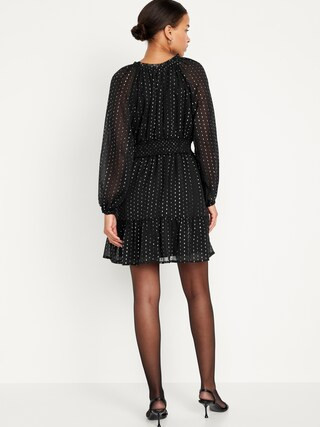 Waist-Defined Shine Mini Dress for Women | Old Navy (US)