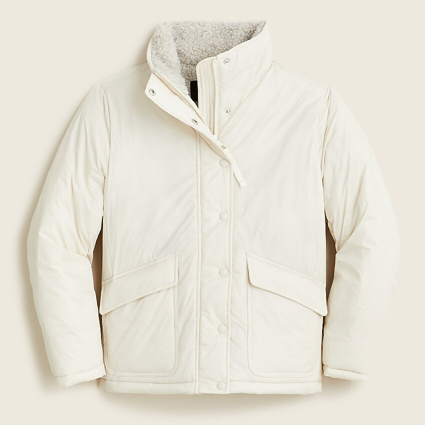 Sherpa-lined puffer jacket with Primaloft® | J. Crew US
