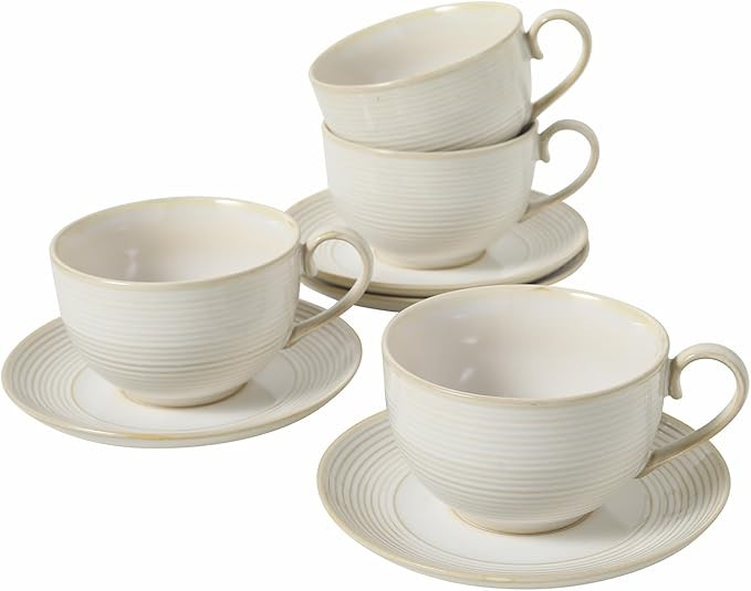 12Oz Coffee Cups with Saucers, Ceramic Espresso Cup Set of 4, Cappuccino Cups Set, Tea Mugs and S... | Amazon (US)