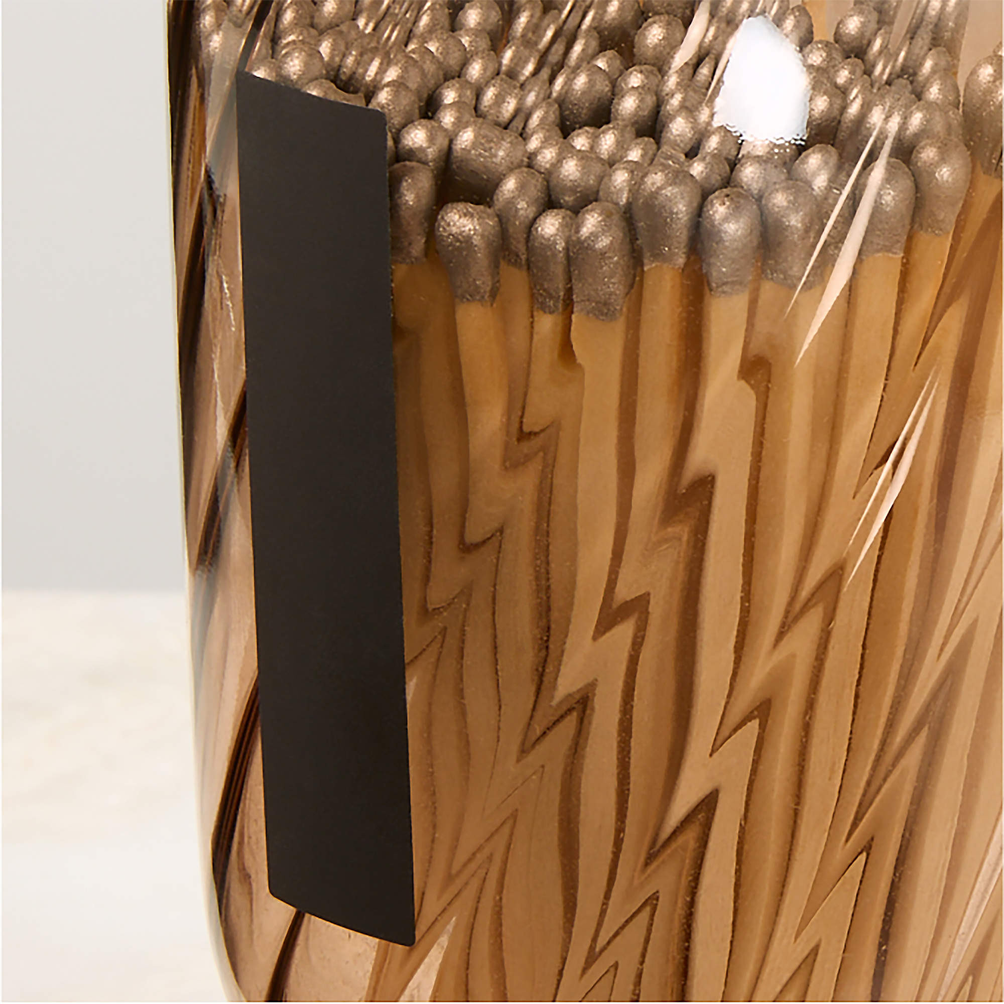 Small Amber Glass Helix Cloche with Silver Matches + Reviews | CB2 | CB2