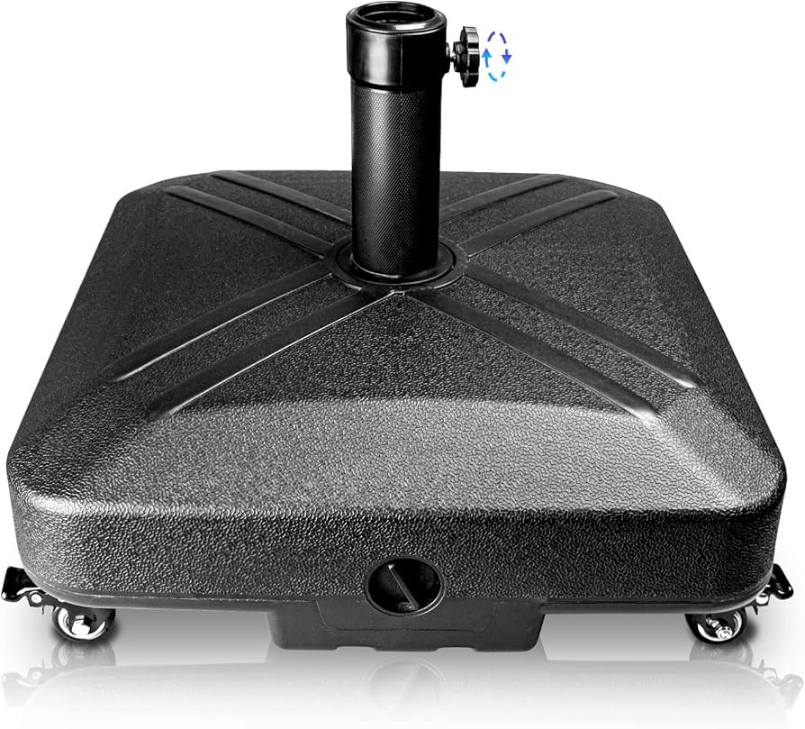 DZ4733 MS Patio Umbrella Base Heavy Duty with Wheels Square Market Stand for Outdoor 4 Locks 1 Kn... | Amazon (US)