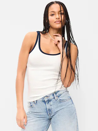 First-Layer Ribbed Scoop-Neck Tank Top | Old Navy (US)