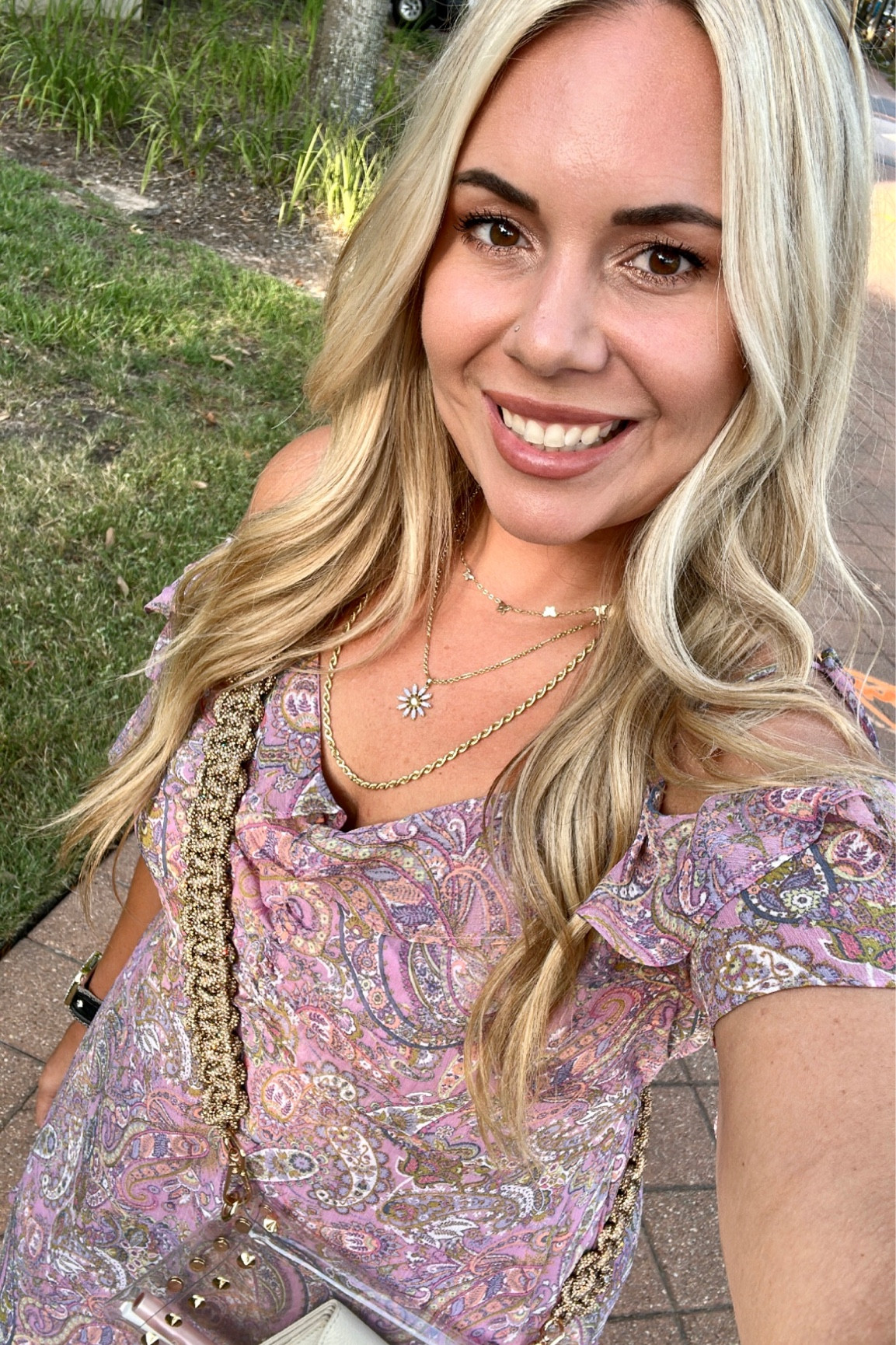 I sized up to an XL in the dress for a flowy fit Because it’s juniors. Concert bag, Clear purse, clear bag, rhinestone bag strap, crossbody bag, clear crossbody, cold shoulder dress, sundress, cowgirl outfit, cowboy boots, cowgirl boots, Kendra Scott daisy necklace. 

#LTKbeauty #LTKcurves #LTKwedding