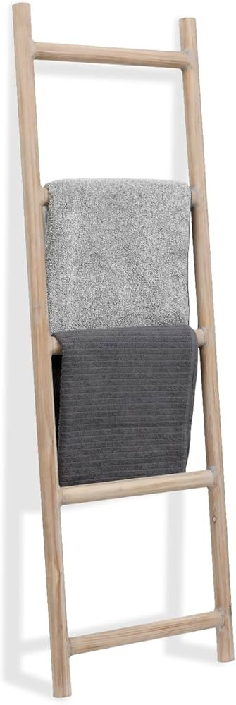 FUIN Fully Assembled 5ft Wood Blanket Ladder Living Room Decorative Wall Leaning Farmhouse Quilt ... | Amazon (US)