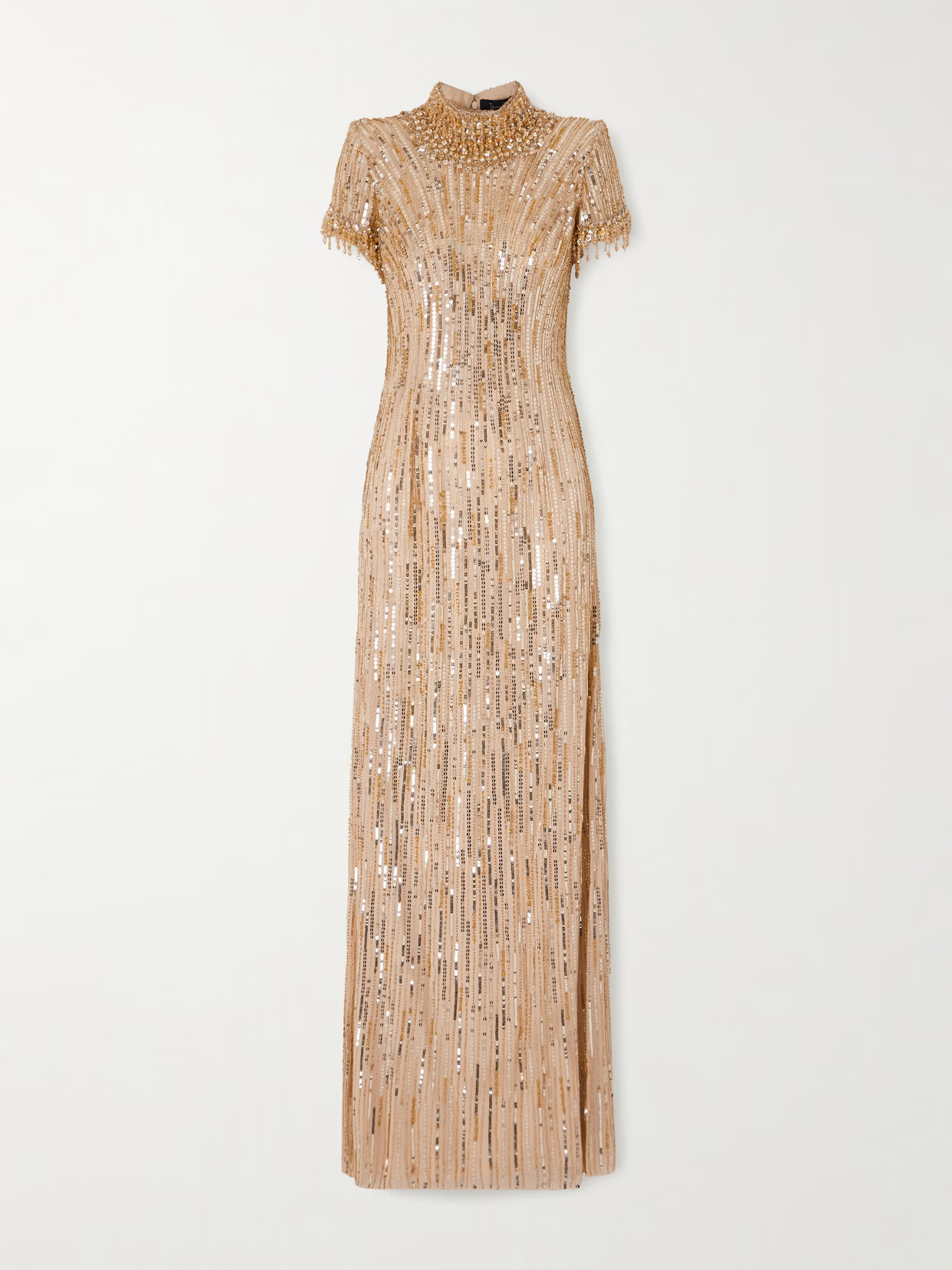 Jenny Packham - Madeleine Crystal And Sequin-embellished Chiffon Gown - Gold | NET-A-PORTER (US)
