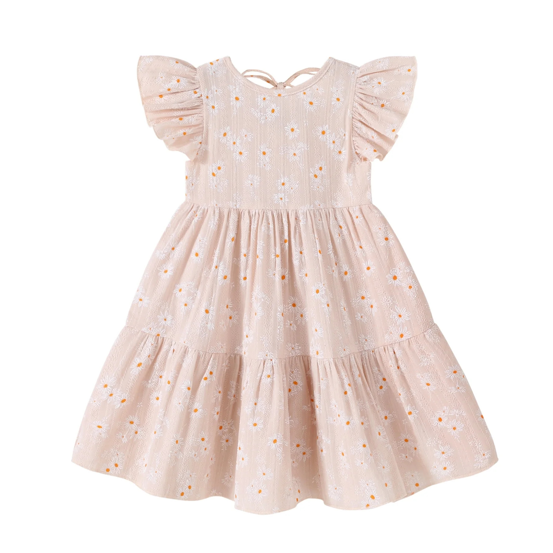 Happy Town Toddler Baby Girl Boho Dress Linen Ruffle Sleeveless Casual Dress | Walmart (US)