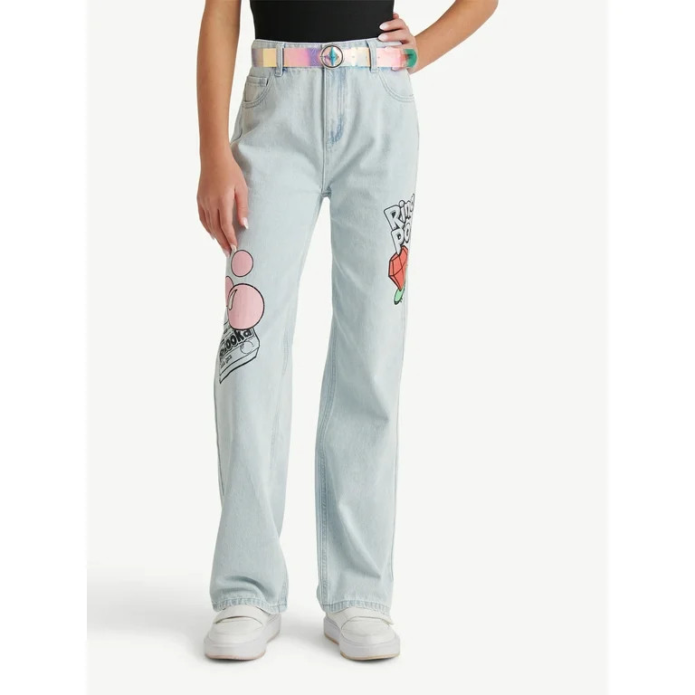 Justice Girls Ring Pop Collab Jeans, Sizes 6-18, Slim & Plus | Walmart (US)