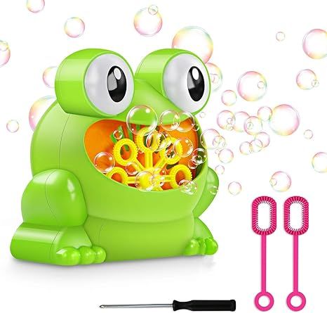 Automatic Bubble Machine with 5pcs Bubble Concentrate, Bubble Blower Toys for Kids,Frog Bubble Bl... | Amazon (US)