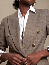 Double-Breasted Plaid Blazer | Banana Republic Factory