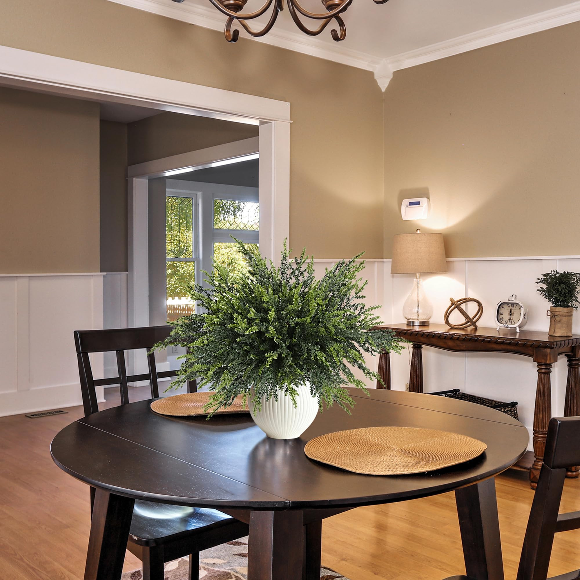 Sggvecsy 12 Pcs Christmas Norfolk Pine Branches 17’’ Real Touch Artificial Christmas Branches... | Amazon (US)