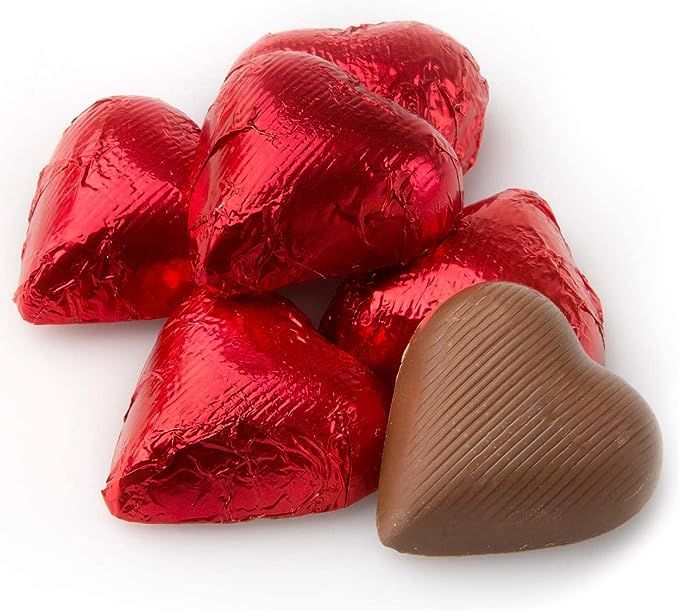 Red Foiled Milk Chocolate Hearts - Perfect for Valentines, Mothers Day, Wedding, Anniversary and ... | Amazon (UK)
