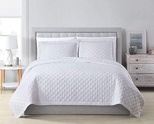 Chezmoi Collection Owen 3-Piece Soft Cooling Bamboo Fiber Quilt Bedspread Diamond Quilted Coverle... | Amazon (US)