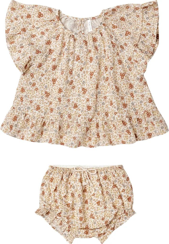 Floral Butterfly Sleeve Top & Bloomers Set | Nordstrom