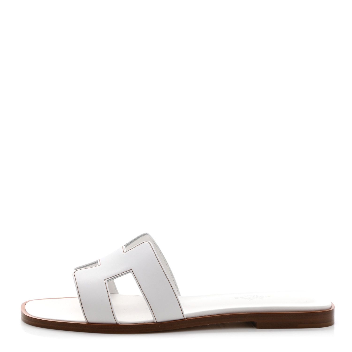 HERMES Box Calfskin Oran Sandals 37 White | FASHIONPHILE | FASHIONPHILE (US)