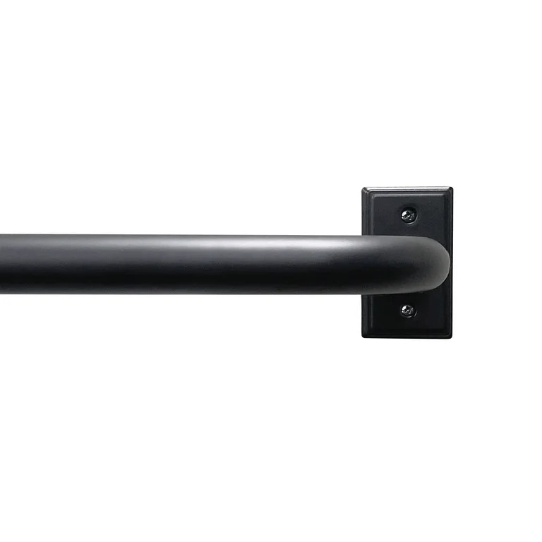 Better Homes & Gardens 1" Matte Black Metal French Wrap Curtain Rod 42-120" | Walmart (US)