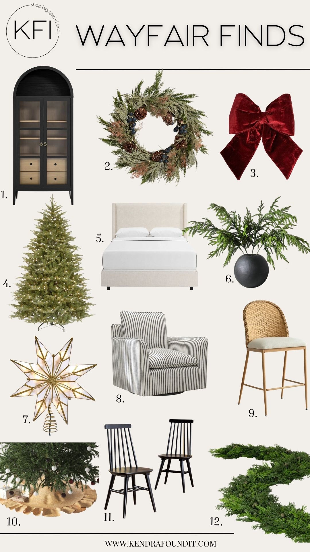 ✨ WAYFAIR WINTER HOME FINDS ✨

If you love neutral home decor and a modern organic aesthetic, these Wayfair winter finds are perfect for creating a cozy, elevated space that feels designer without the designer price.

This curated collection blends transitional furniture, modern farmhouse pieces, and warm layered textures — everything you need to take your home from holiday to winter with ease. Think timeless winter wreaths, faux greenery arrangements, arched cabinets, and linen upholstered beds that balance simplicity and sophistication.

🏡 Featured Wayfair pieces include:
 – A realistic pine and cedar winter wreath with pinecones and blueberries
 – A black wood arched display cabinet that is actually affordable
 – Striped accent chairs, rattan barstools, and wood dining chairs for organic warmth
 – A neutral upholstered bed frame for a calm, layered bedroom look

Each piece works beautifully in small spaces, townhomes, or open-concept living areas, and captures that elevated, collected look people love from designer brands — but at Wayfair prices.

Perfect if you’re searching for: modern organic home decor, neutral winter decorating ideas, transitional home style, cozy winter home inspiration, affordable high-end furniture, and Wayfair dupes that look luxurious.

#wayfairpartner #wayfair @wayfair


#LTKHome #LTKSaleAlert #LTKSeasonal