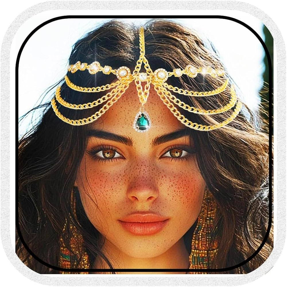 Aukmla Gold Head Chain Jewelry Boho Headpiece Prom Accessories for Women | Amazon (US)