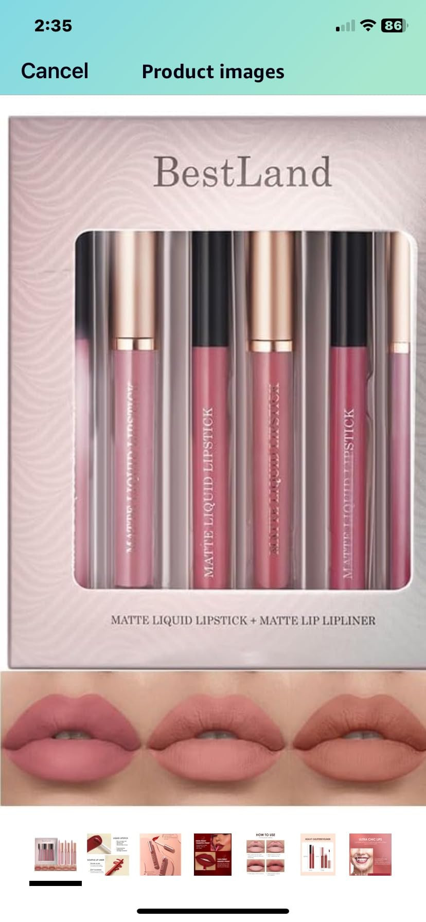 BestLand 12Pcs Matte Liquid Lipstick + Lip Liner Pens Set, One Step Lips Makeup Kits Pigment Velv... | Amazon (US)