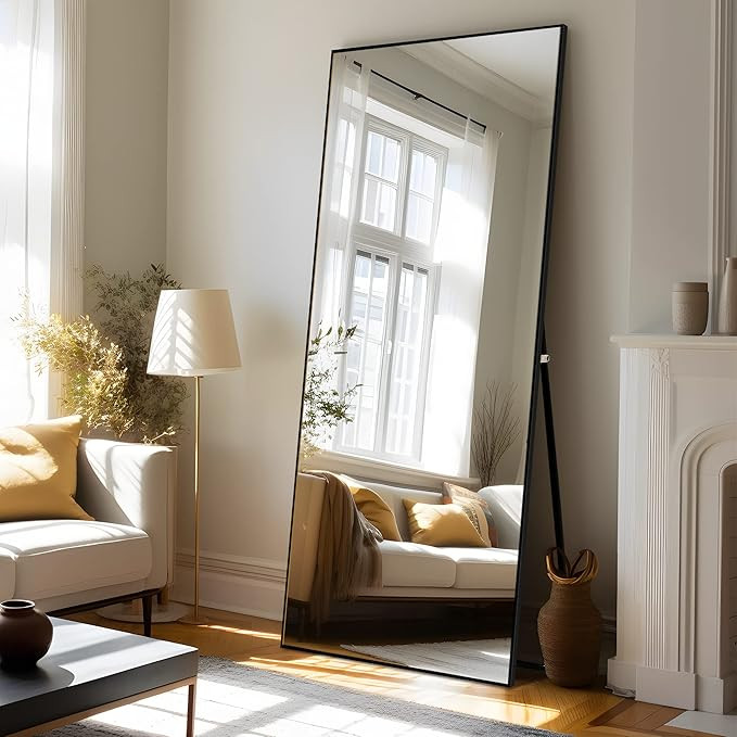 NeuType 71"x28" Large Mirror Full Length Mirror with Standing Holder Aluminum Alloy Frame Floor M... | Amazon (US)