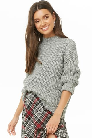 Distressed Ribbed Knit Sweater | Forever 21 (US)