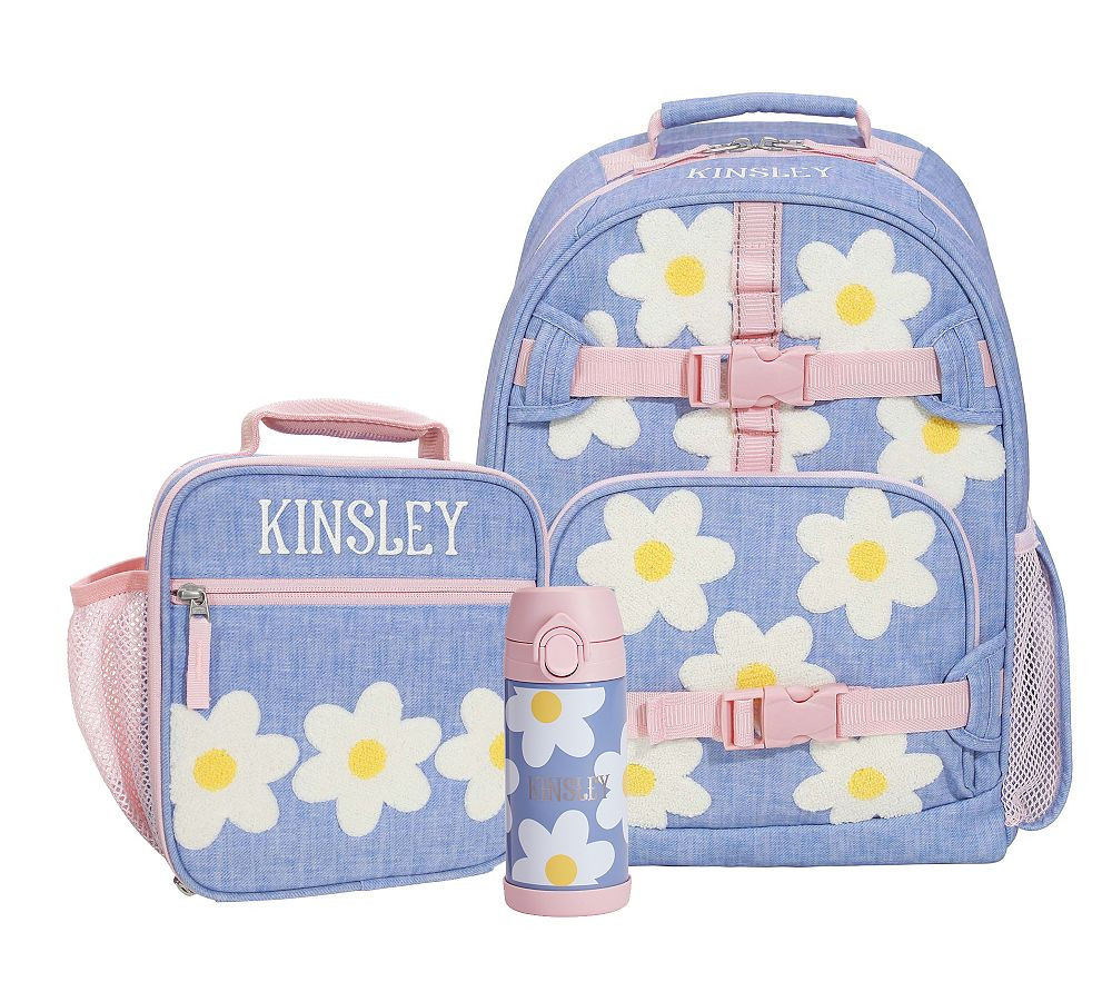 Blue Daisies Chenille Mackenzie Backpack & Lunch Bundle, Set of 3 | Pottery Barn Kids