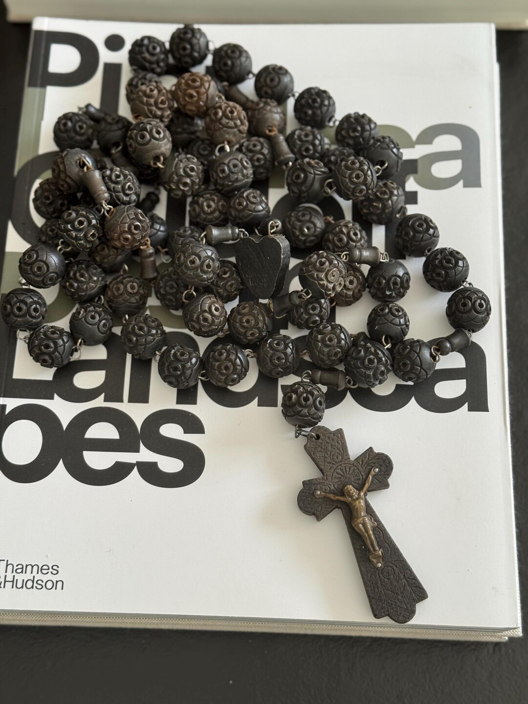 Antique French Mourning Rosary: Black Wood Beads, Notre-dame Des Anges - Etsy | Etsy (US)