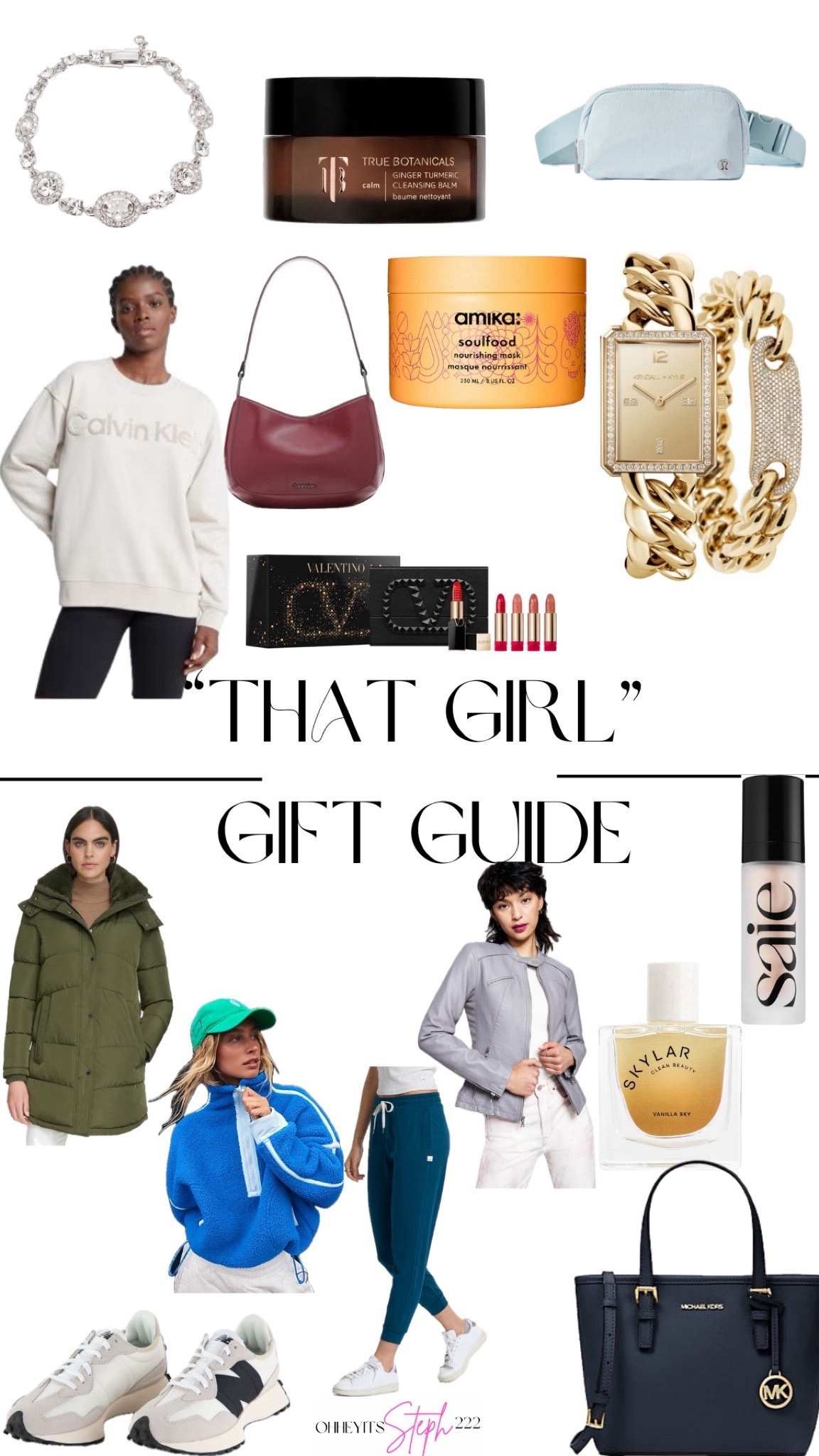 That girl gift guide



Woman’s gifts, gifts under $50, gift cards, last minute gifts, hand care, self care, gifts for mom, gift for wife, gift for girlfriend, gift for sister,  friend gift, teacher gift, watch and bracelet set, coworker gift, belt bag lululemon, hair mask, cleaning balm, givenchy, braclet, Valentino, beauty gift, lipstick gift, Calvin Klein, shoulder bag, sweatshirt, moto jacket, guess, free people, fleece, puffer jacket, vanilla perfume, Michael kors, tote bag, joggers, new balance sneakers 

#LTKfindsunder100 #LTKGiftGuide #LTKstyletip