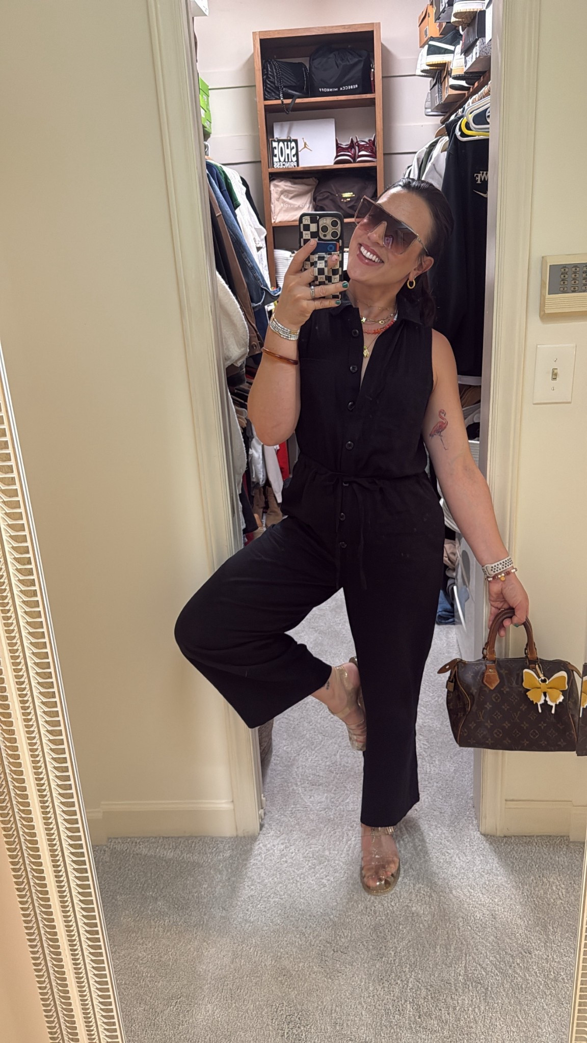 Jelly sandals fit tts. Wearing size 9.5
Jumpsuit fits tts. Wearing size 6

Spring and summer classics. 
Dress me up. Dress me down. 
What to wear. 
Black jumpsuit. 
Linen. 
Target style. 

#LTKShoeCrush #LTKSaleAlert #LTKSeasonal