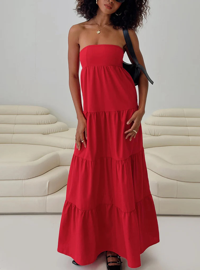 Kazia Maxi Dress Red | Princess Polly US