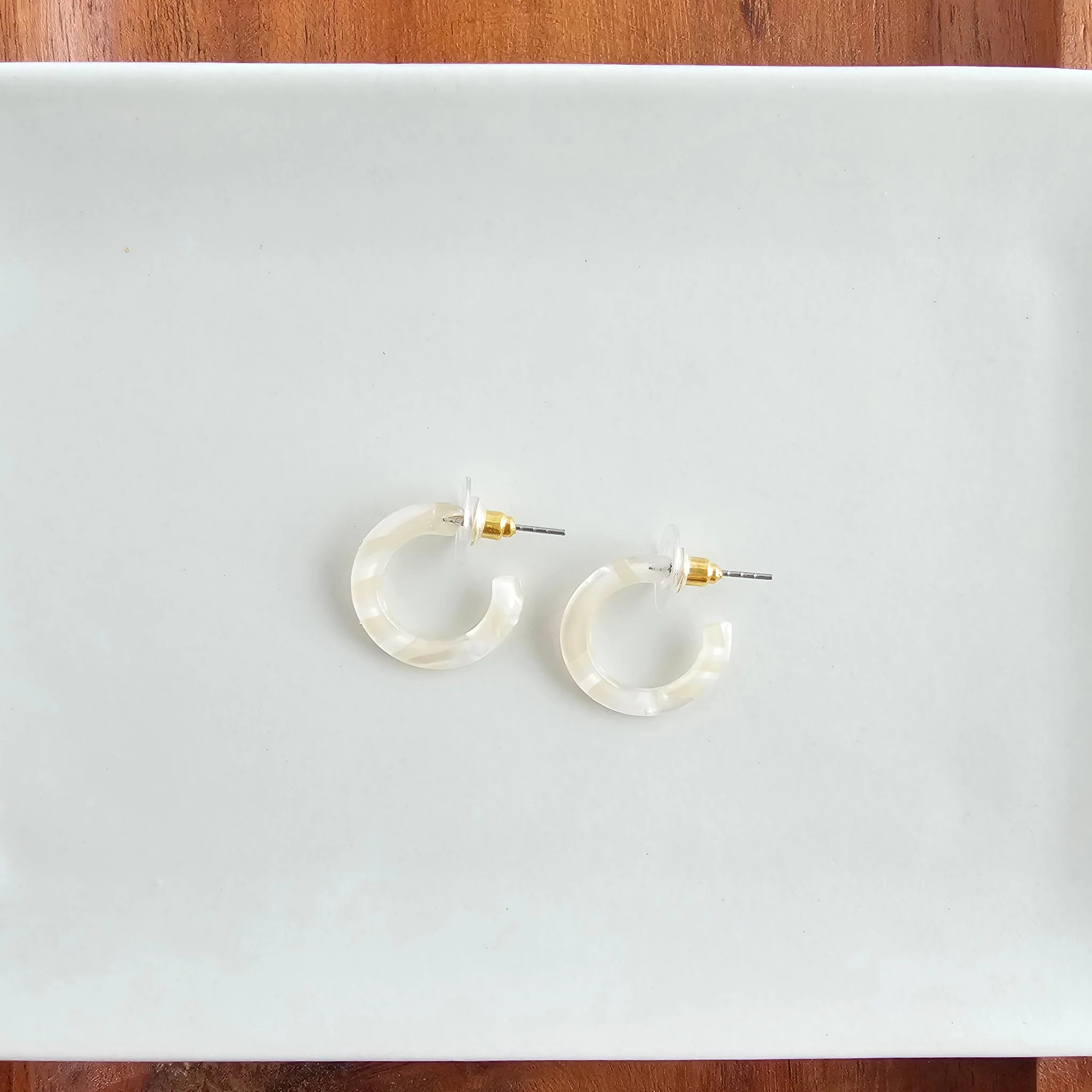 Micro Cam Mini Hoops - Ivory | Spiffy & Splendid