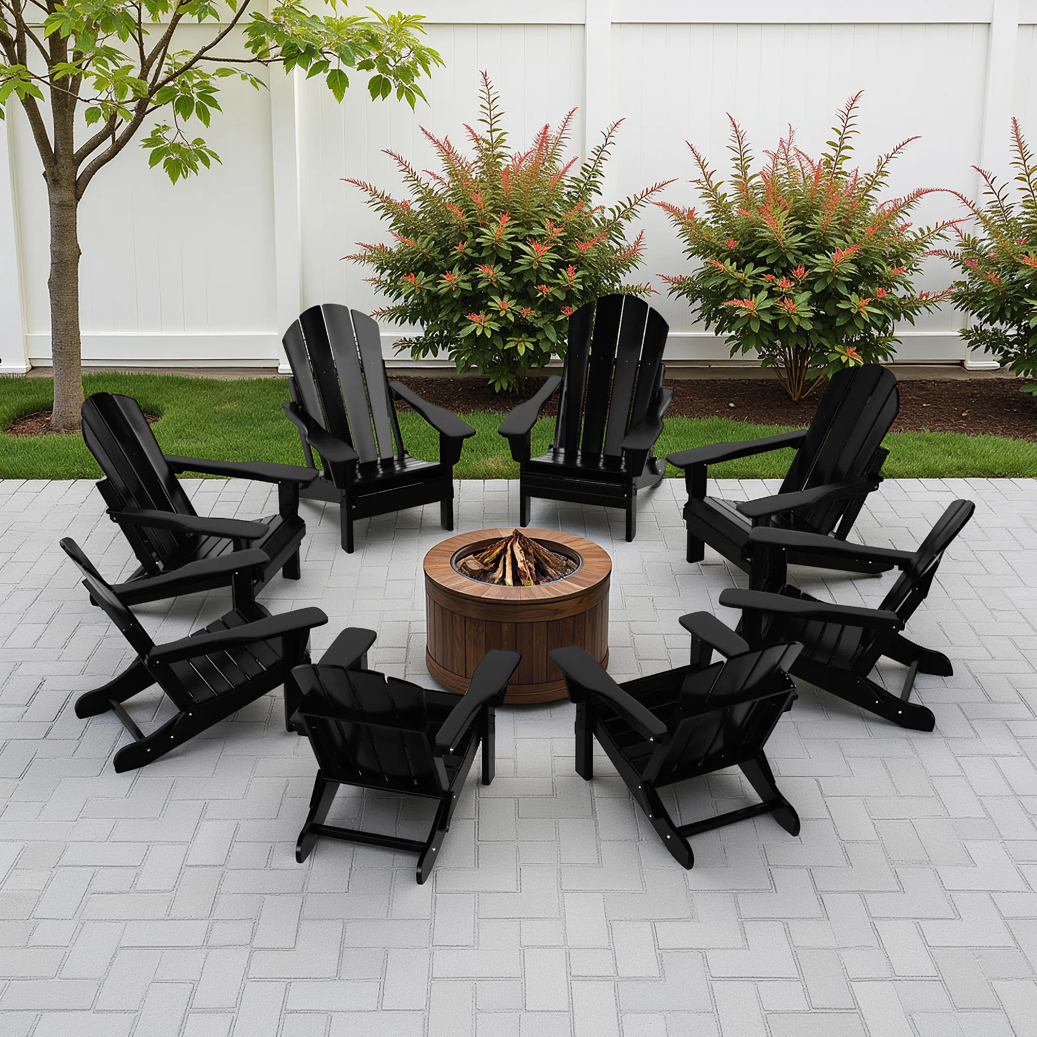 Laguna Foldable Outdoor Adirondack Chair (Set of 8) | Wayfair North America