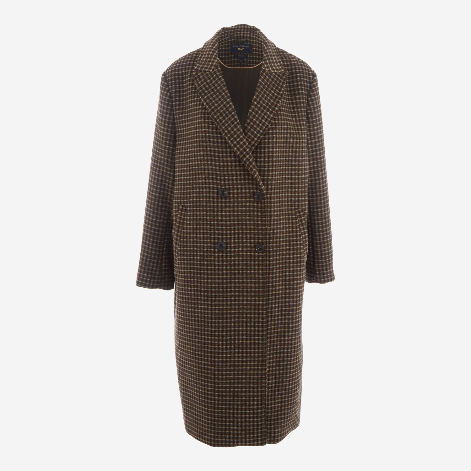 Brown Checkered Trench Coat | TK Maxx