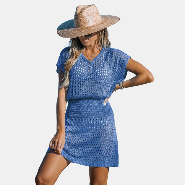 Women's Cutout V-Neck Cover-Up Dress - Cupshe | Target