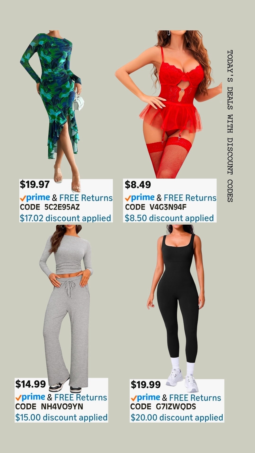 PROMO CODE DEALS ON AMAZON!

Promo codes are entered are on the check out screen where you select payment method. 

Codes & coupons only work for a limited time! If you get an error, it may have maxed the color/size you selected.. so try another one. Sometimes it helps to check out one item at a time! 

SCREENSHOT TO EASILY COPY/PASTE PROMO CODE AT CHECKOUT! 


#LTKStyleTip #LTKFindsUnder50 #LTKSaleAlert