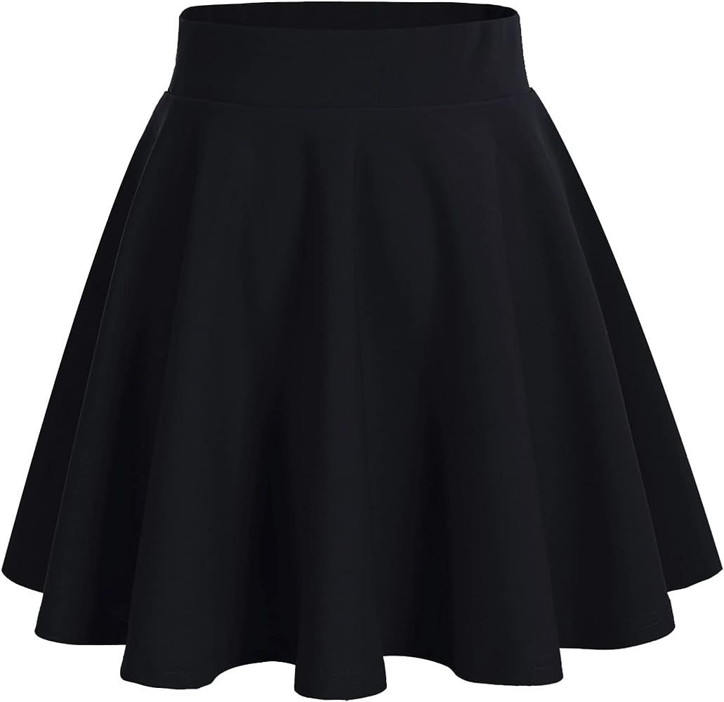 DRESSTELLS Skirt for Women Mini Skater Skirts Versatile A-line Basic Stretchy Flared Casual Pleat... | Amazon (US)