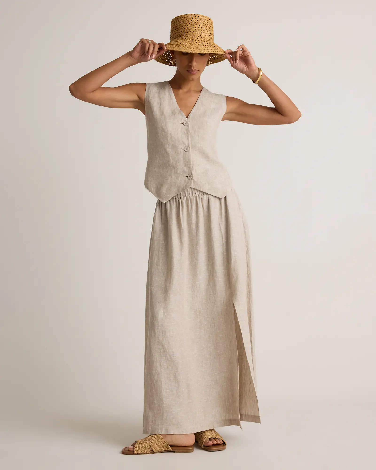 100% European Linen Maxi Skirt | Quince
